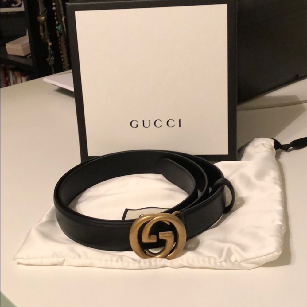 Gucci Black Leather Belt